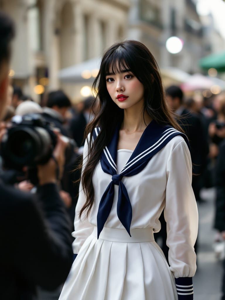 Kaori's Designer Sailor Uniform at Paris Fashion Week