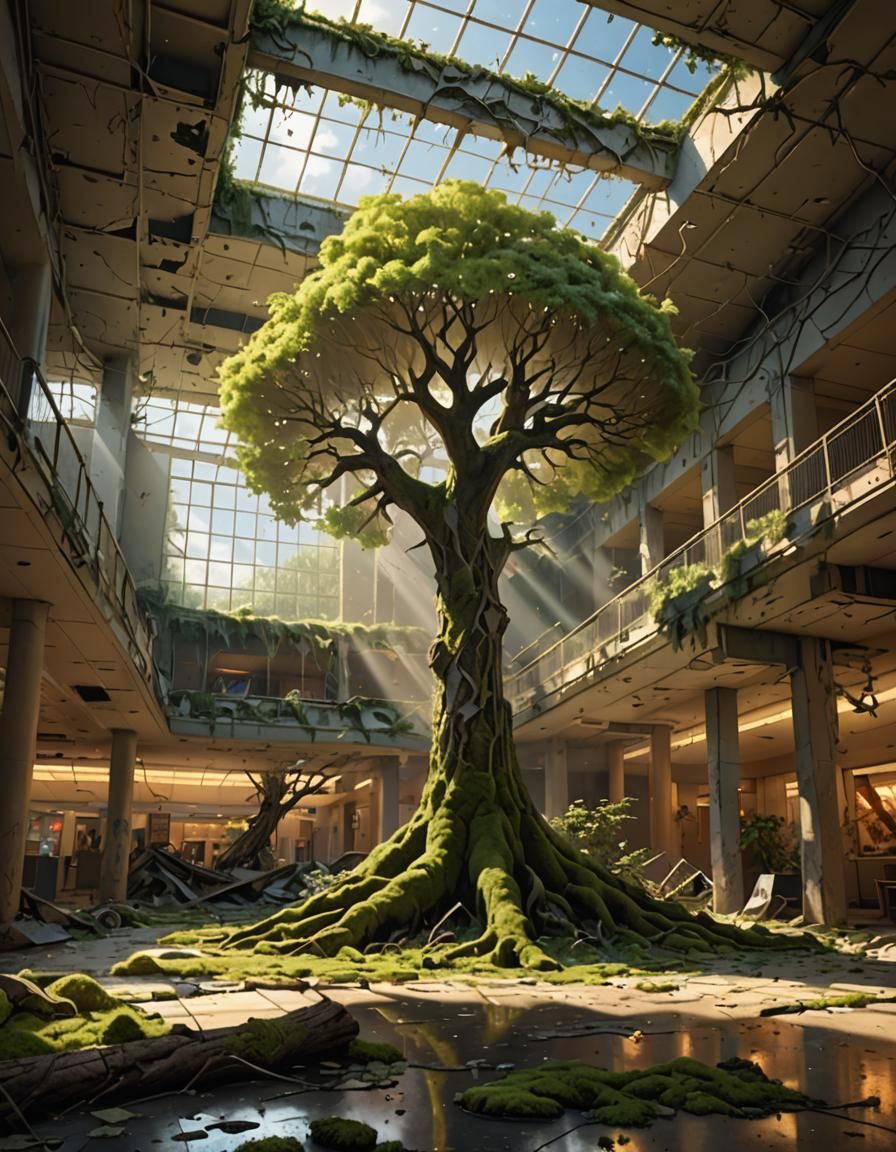 Tree of Life in Abandoned Mall Concept Art