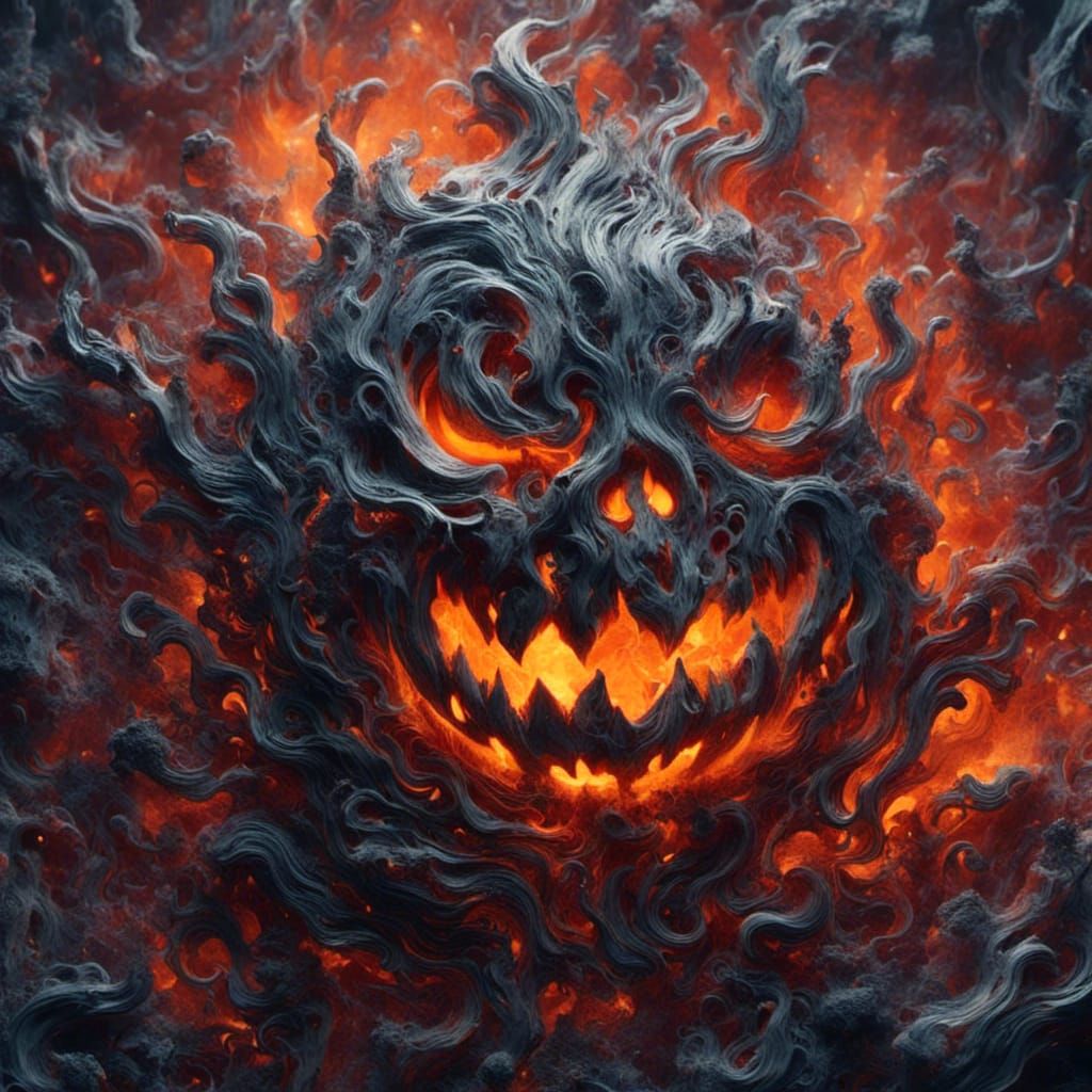 An evil jack-o'-lantern