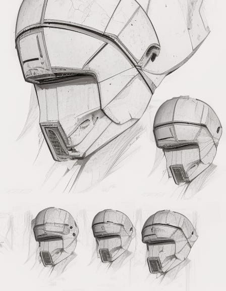 "Rust & Resilience: Post-Apocalyptic Helmet Concept Art Series". 02