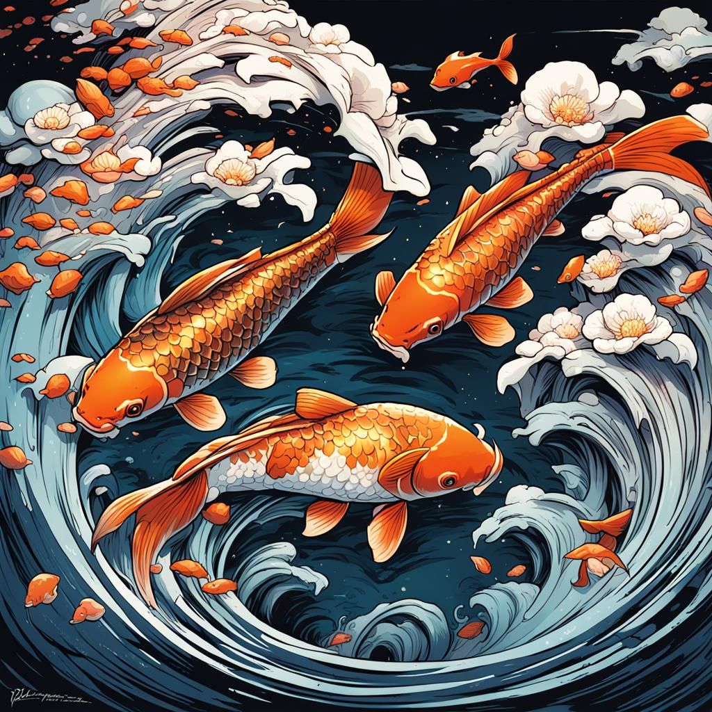 Koi Fish Comic Book Art by Brooks and Mumford
