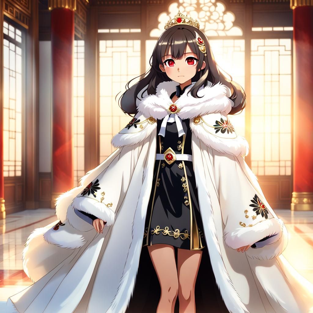 Anime Queen in Korean Palace, Ghibli Style