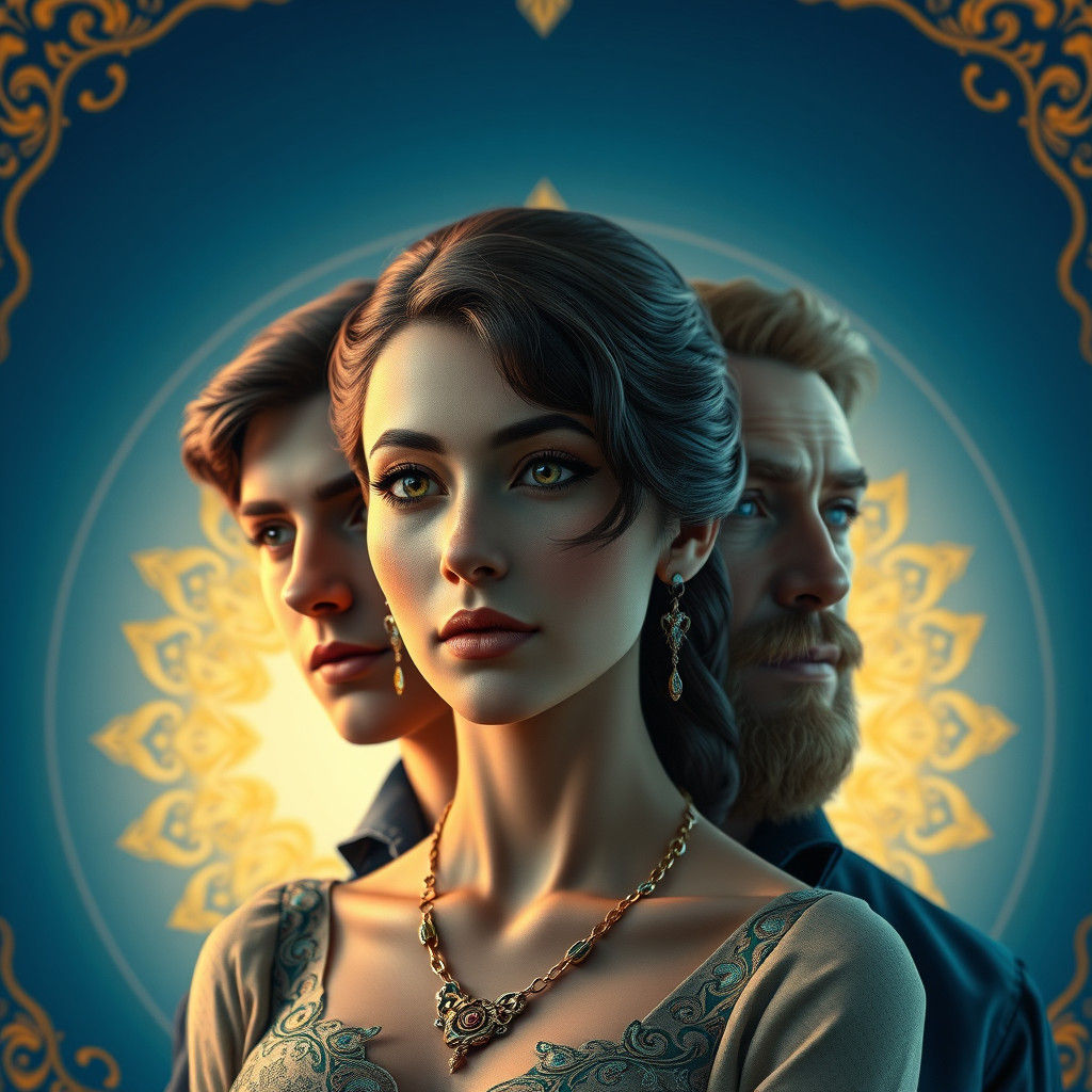 Detailed Portrait in Art Nouveau Style with Dynamic Lighting