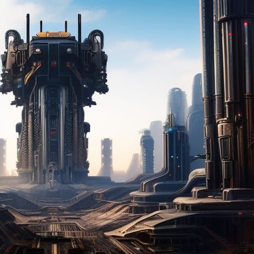 Cloudpunk Cityscape in Dystopian Style