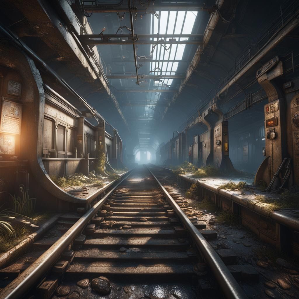 Abandoned Subway Station in Detailed 3D Style