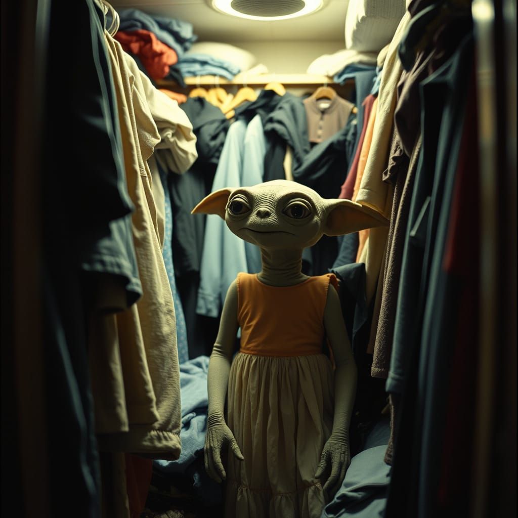 E.T. in a Whimsical Wardrobe