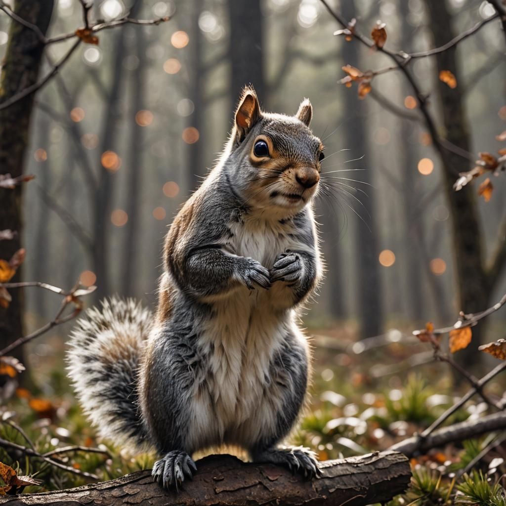 Squirrel Portrait in Natural Light, Professional Photography