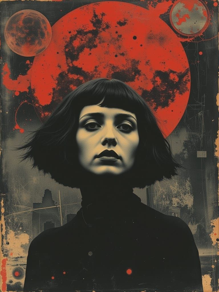 Ethereal Dreamcore Woman with Flame Hair