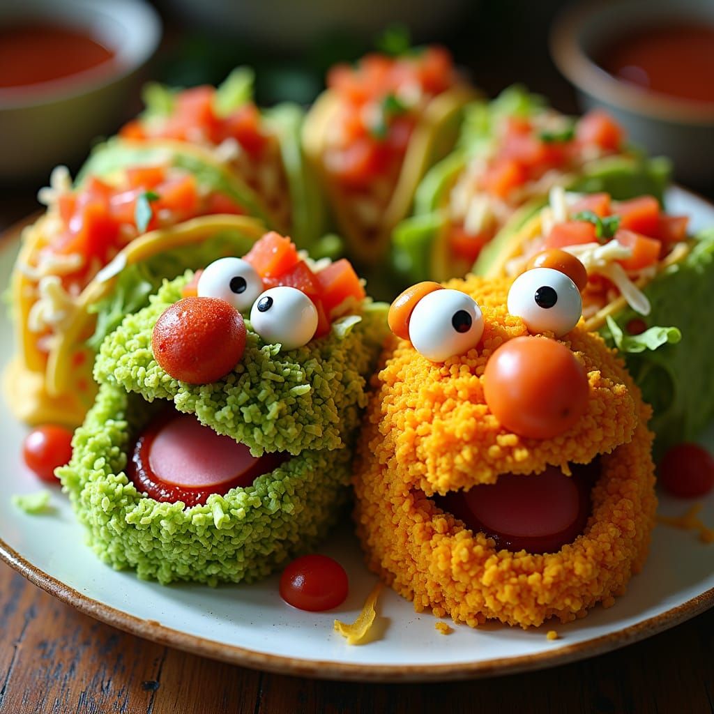 Muppet-Inspired Taco Salad Art