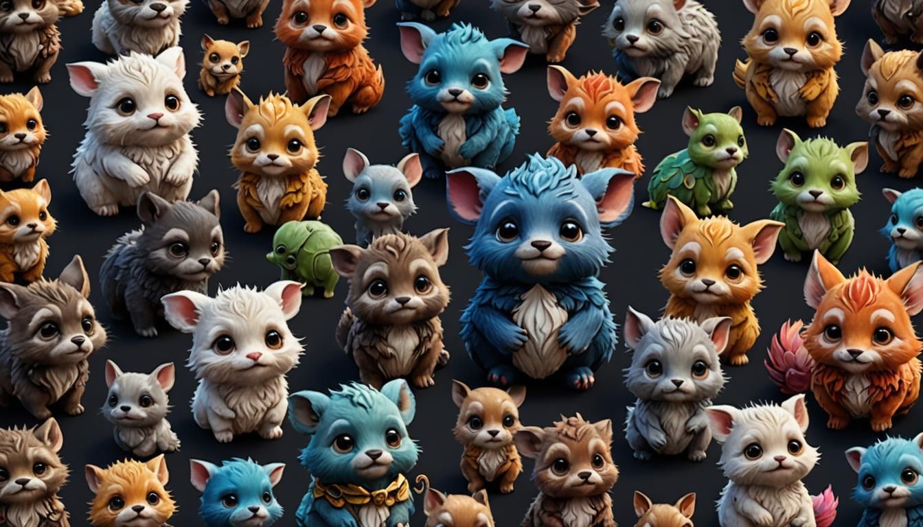 Cute Baby Animals in Detailed Matte Painting