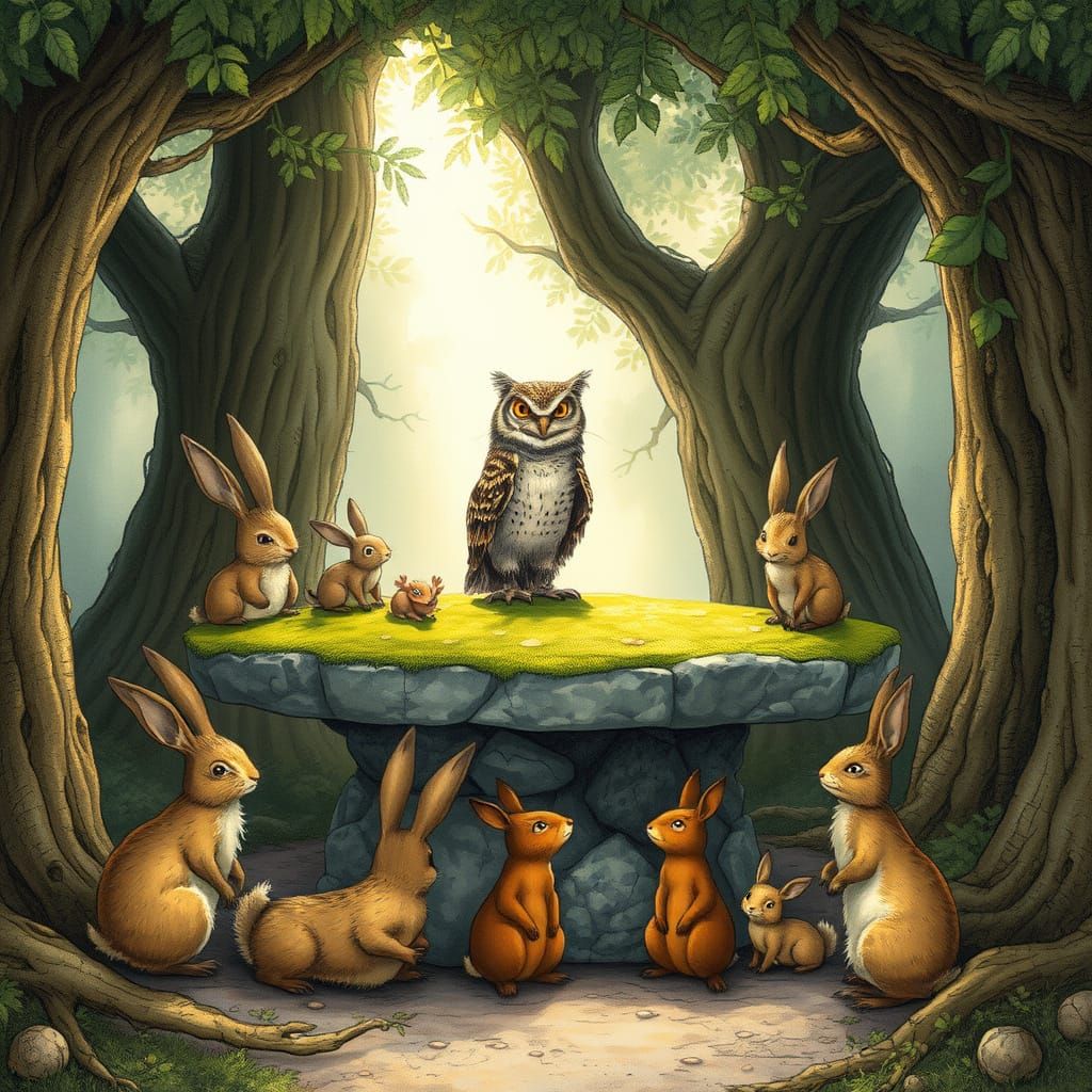 Enchanted Woodland Gathering in Storybook Style