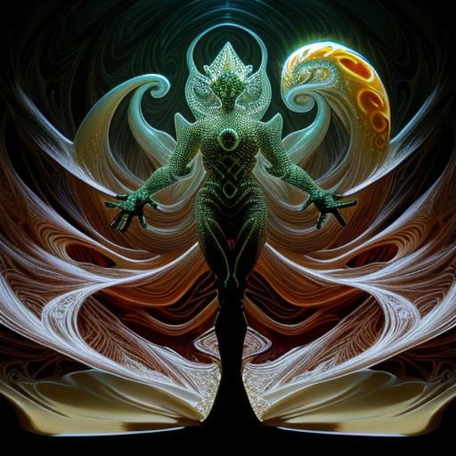 Magical Sand Creature Dissolving into Sand Swirl