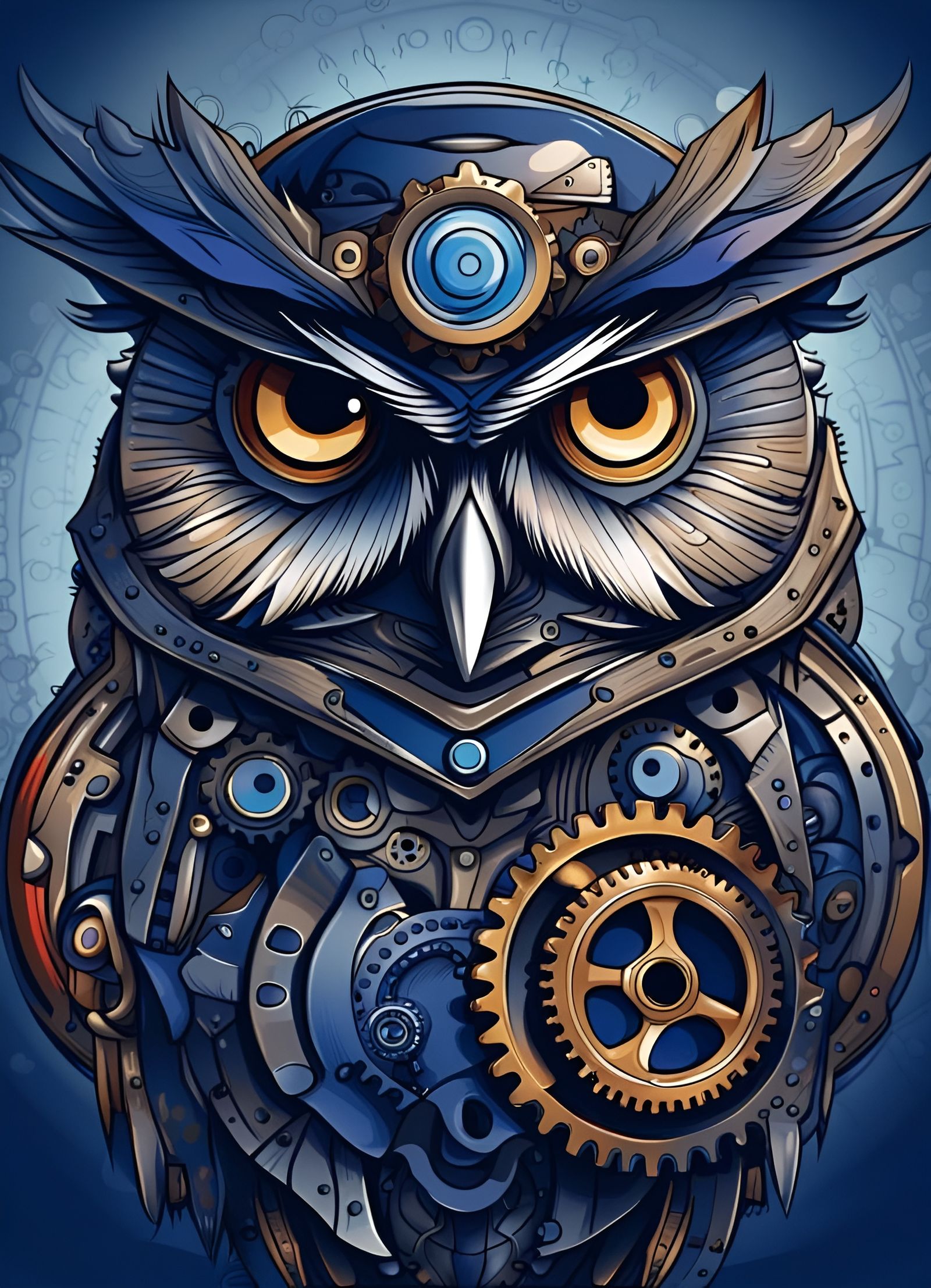 Portrait of an owl : Vector Art