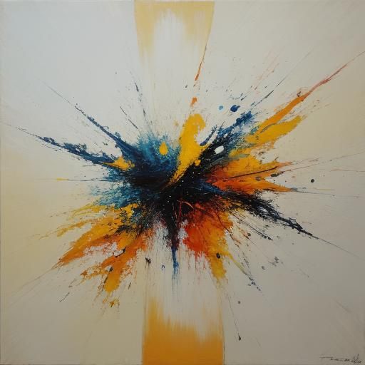 Abstract Painting of Unbridled Emotions on Canvas