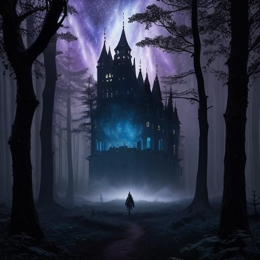 Ghostly Silhouette Vanishing in Forest Mist