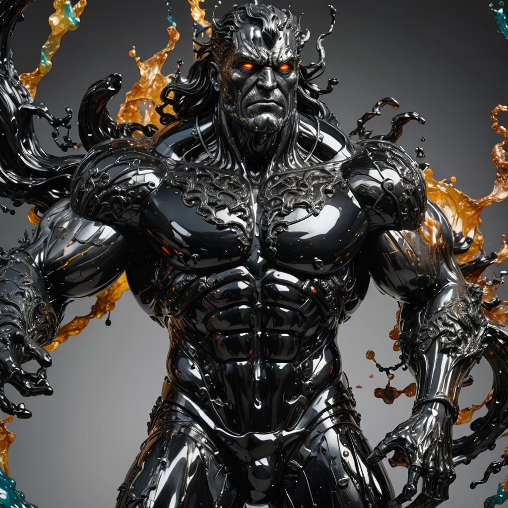 Onyx Colossus Sculpture in Hyperrealistic Style