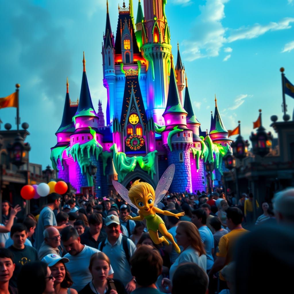 Disney World Castle Melts in Surreal Scene