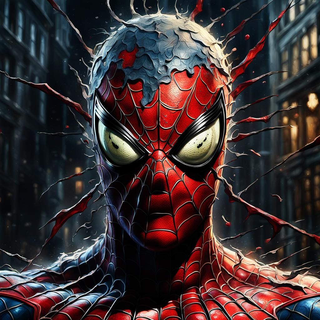 Grotesque Spider-Man: A Decaying Impressionist Masterpiece