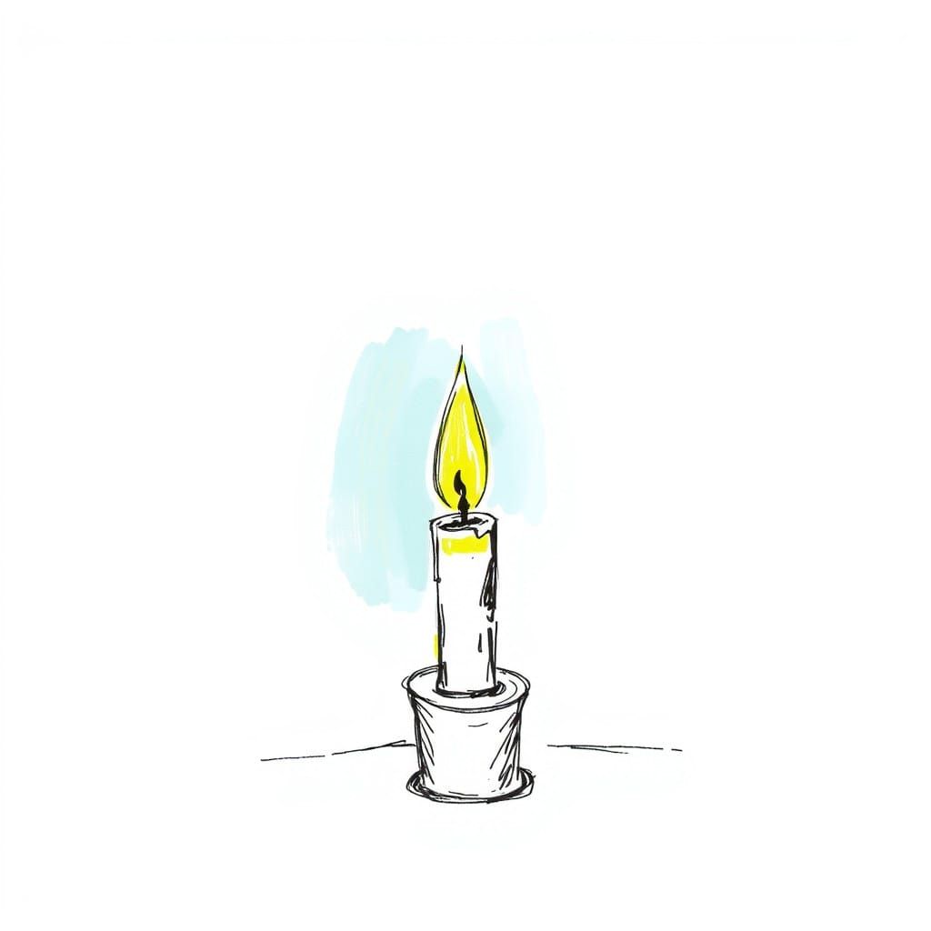 Soft Candlelight Scene in Marker Sketch