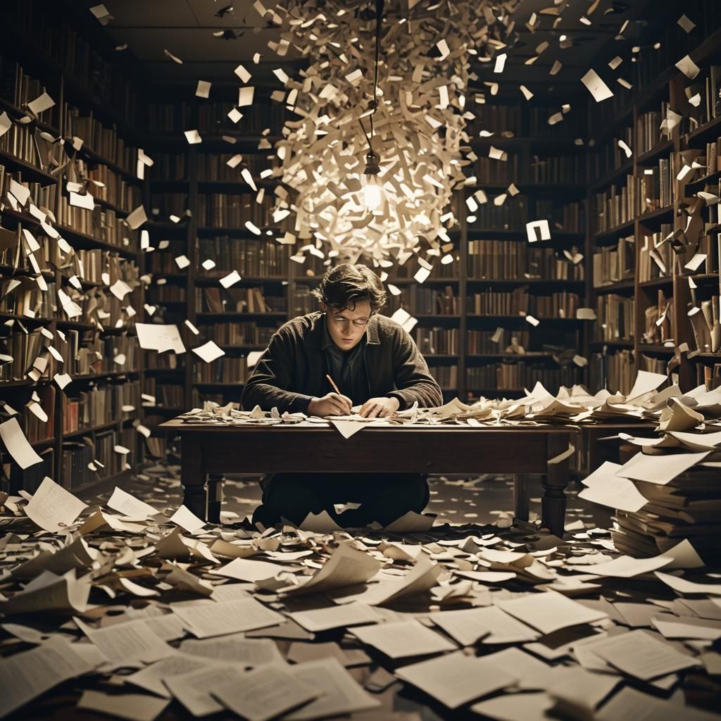 Moody Film Noir of Person Lost in Thought