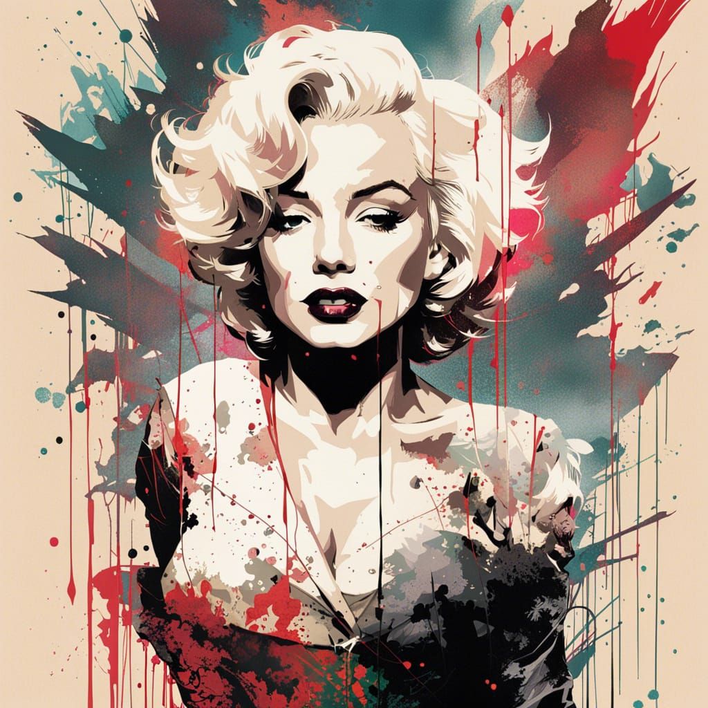 Painting Portrait of Badass Marylin Monroe