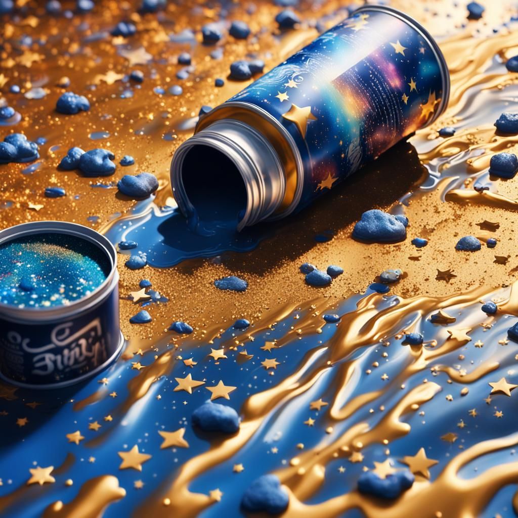 Starry Night Sky Spill: Hyperrealistic Cinematic Still