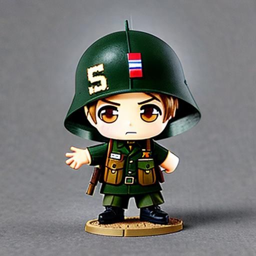 Chibi WWII US Soldier Illustration
