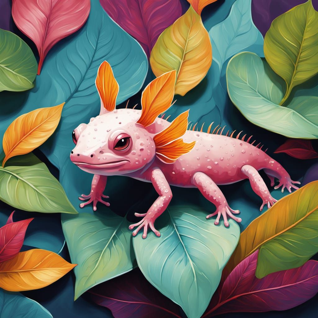 Vibrant Pop Art Portrait of an Axolotl