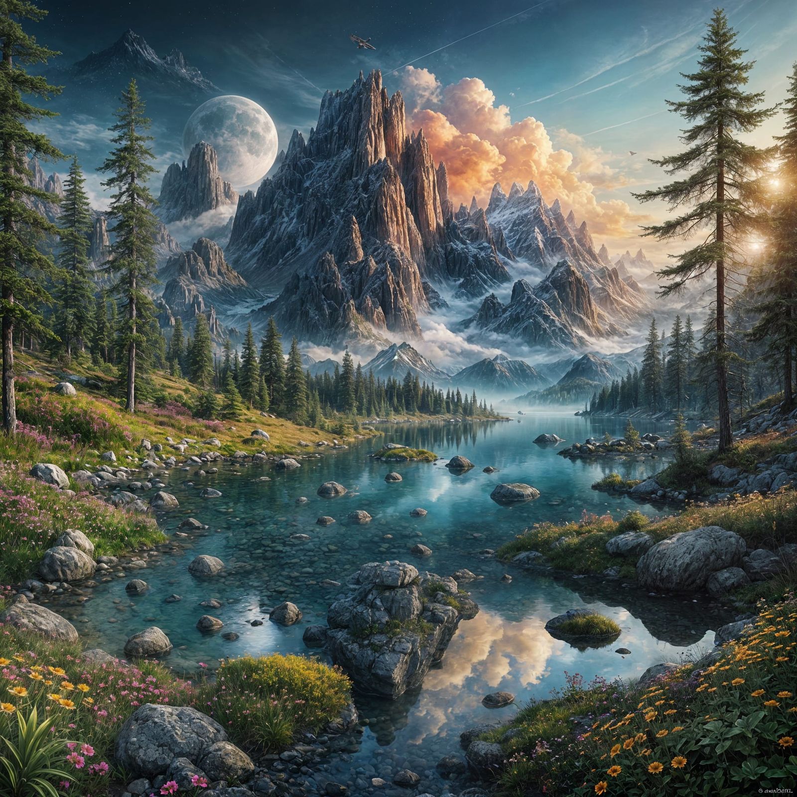 Magical Landscape Image Created by AI Module