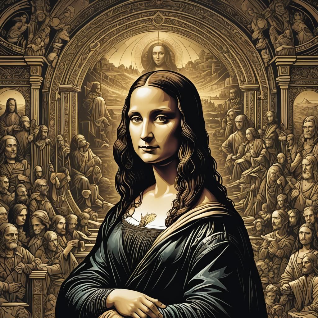 Mona Lisa in Comic Book Art Style