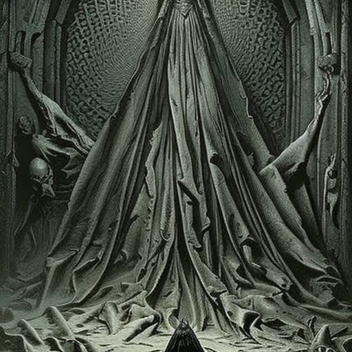 Horror Dark Messiah in Engraving Style