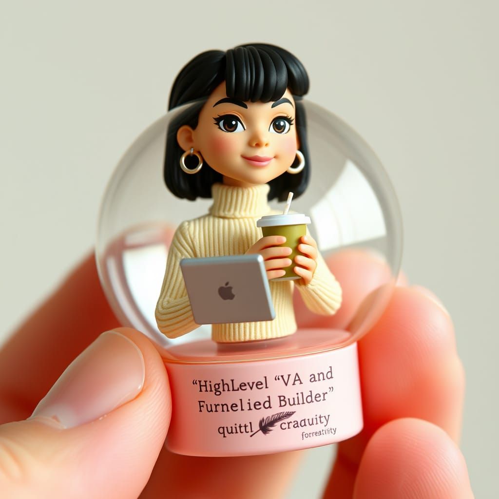 A Gashapon Capsule Holds a Relaxed Young Woman in a Cozy Wor...