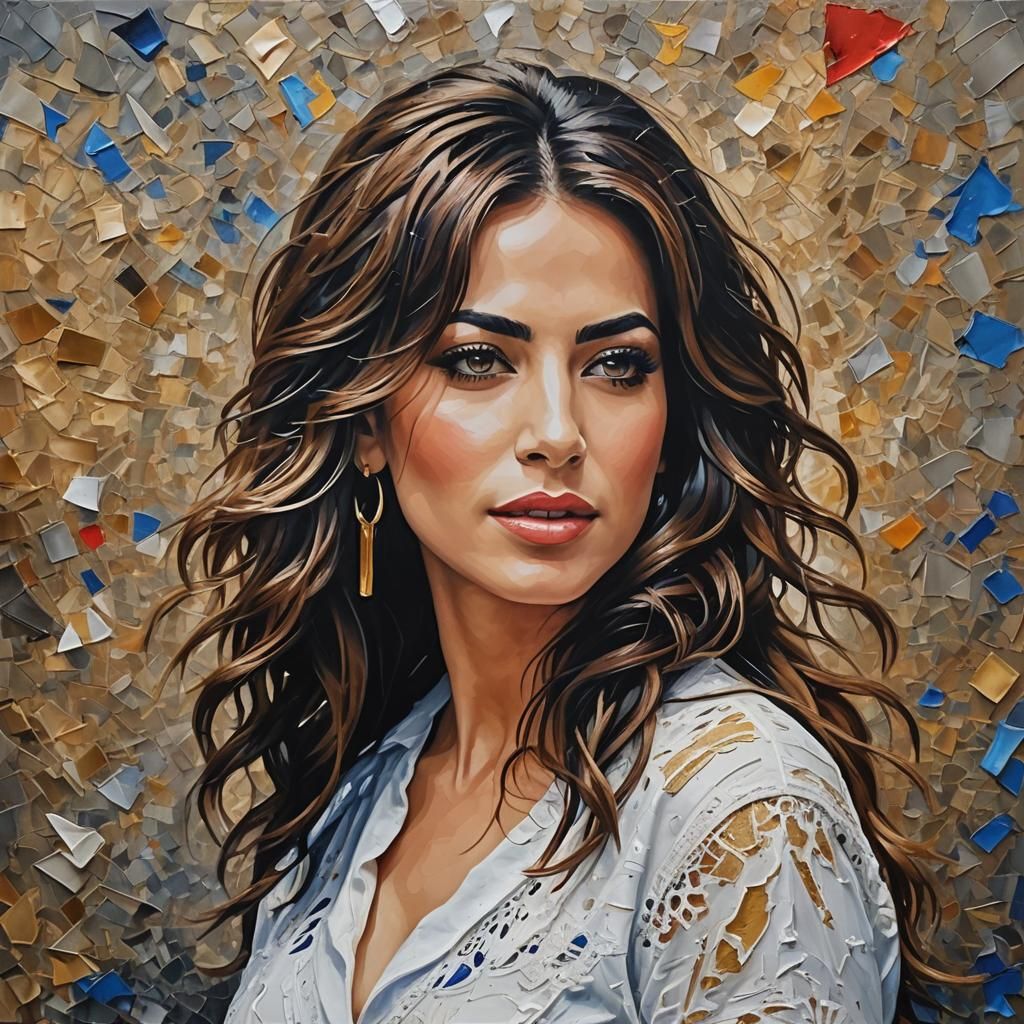 Israeli Singer at Eurovision: Impasto Style Painting