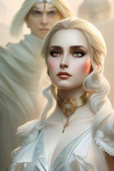 Pheme: Greek Spirit Portrait in Art Nouveau Style