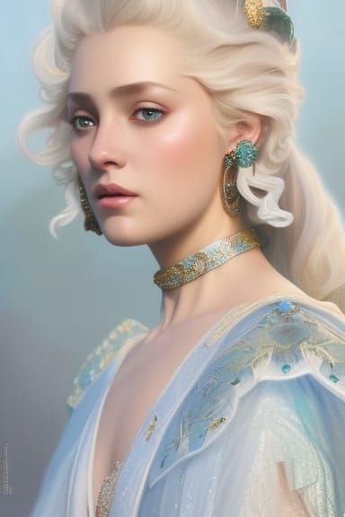 Pheme: Greek Spirit Portrait in Art Nouveau Style