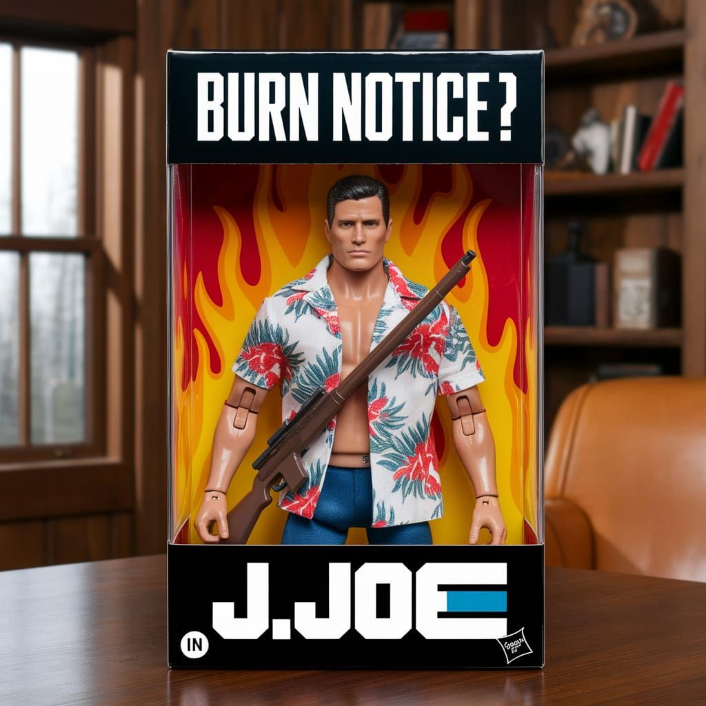 Bruce Campbell Action Figure in a Cozy Cabin Scene