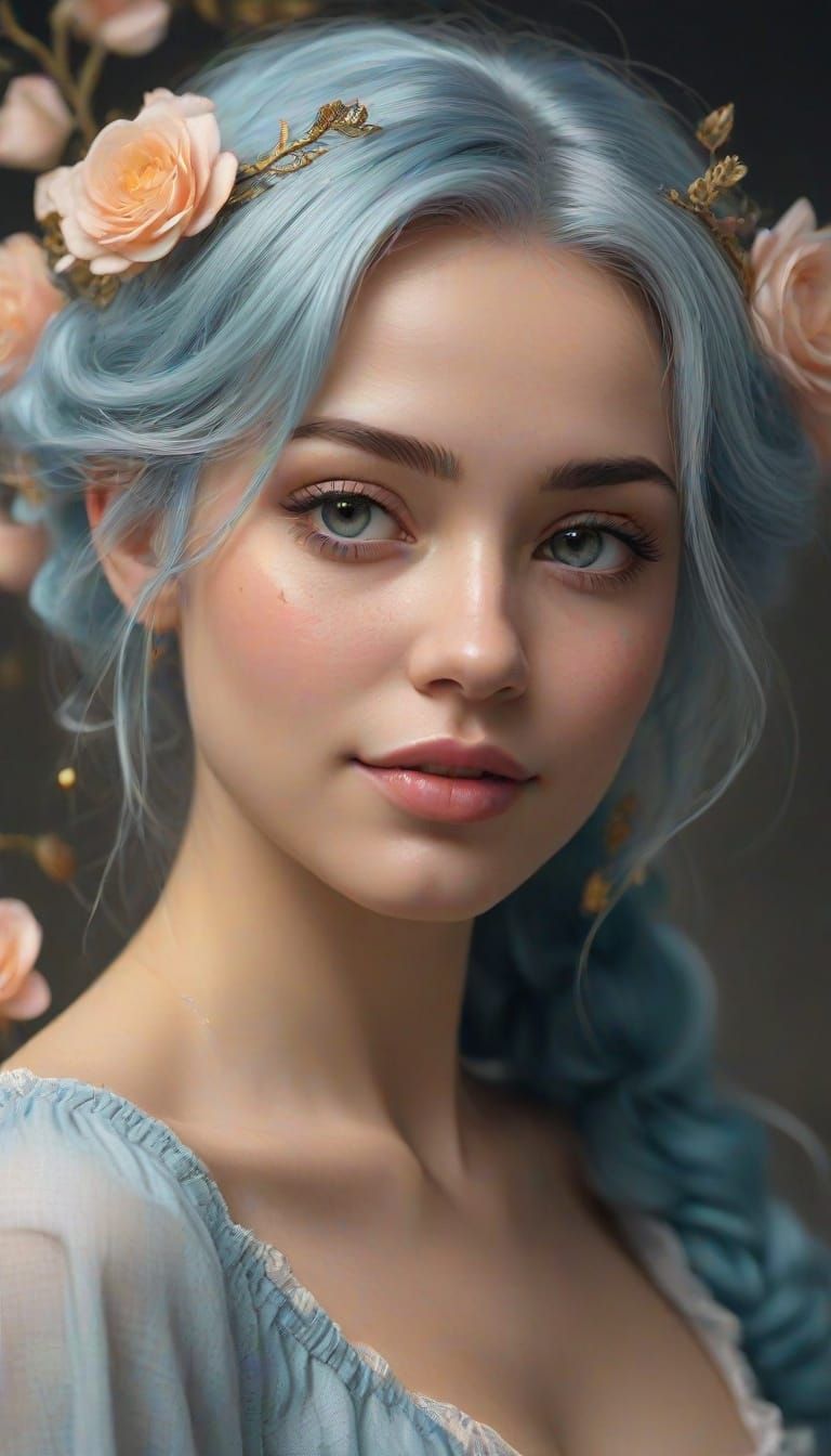 Ethereal Fairy on Surreal Path: Pencil Sketch in Mixed Media