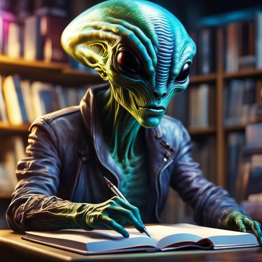 Alien Author Book Signing: Hyperrealistic Concept Art