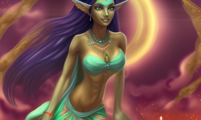 Mystical Female Jinn in Digital Art Style