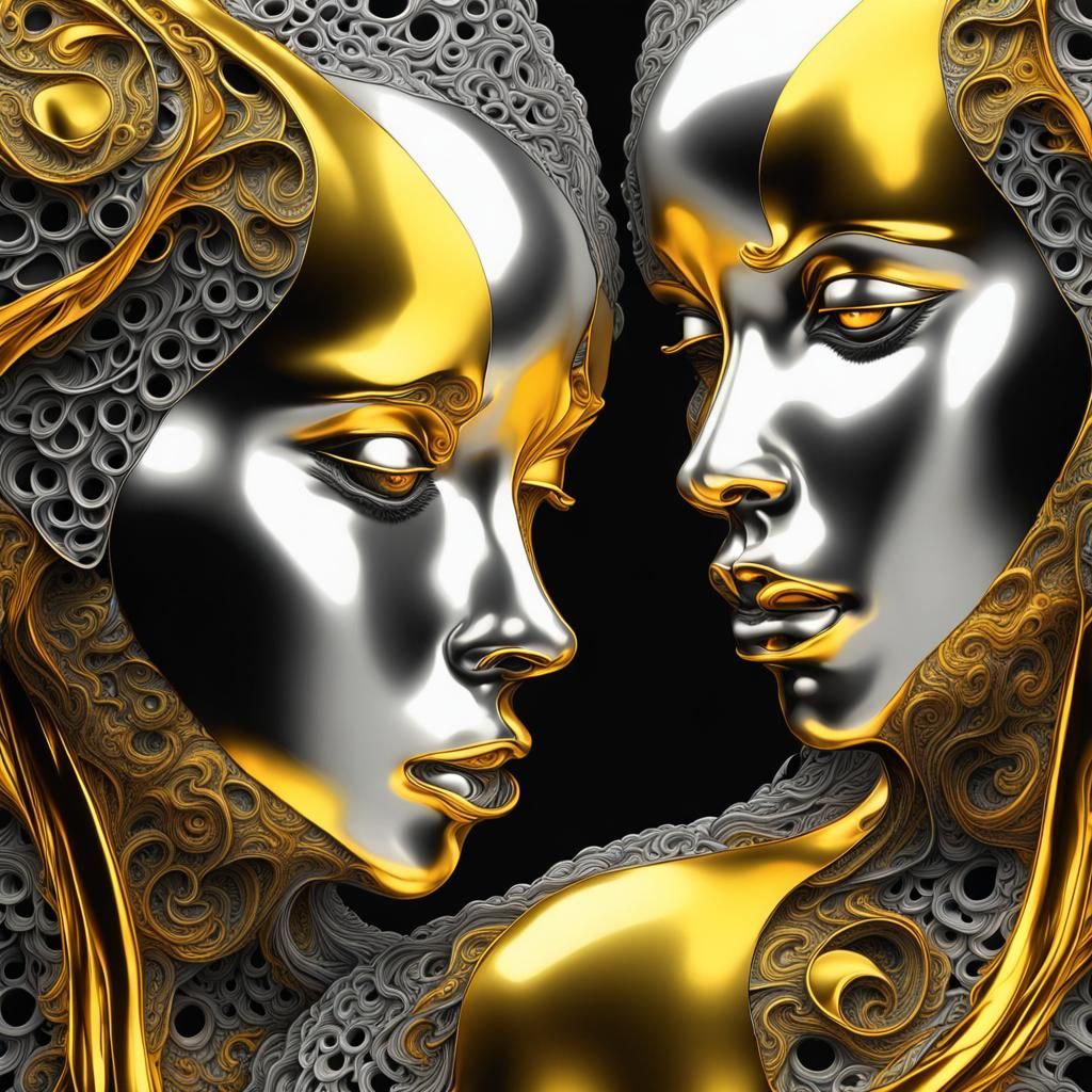 Luminescent Zentangle Sculpture in Selective Color