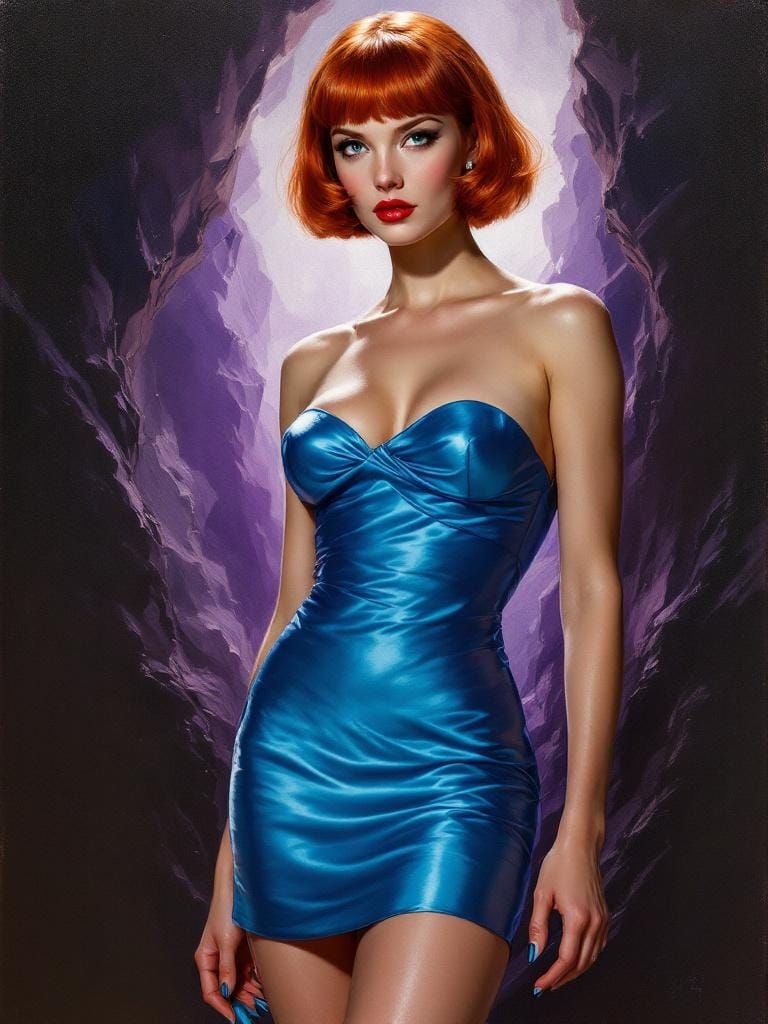 Pin-Up in Blue: A Pulp Sci-Fi Zorn Painting