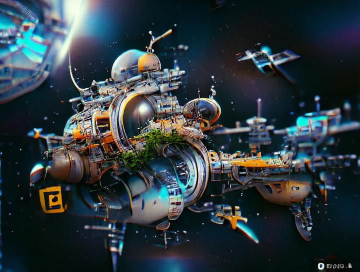 Detailed 3D Space Station Rendering