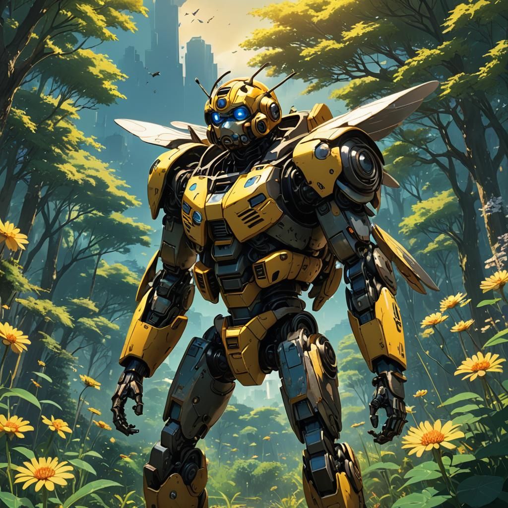 Bumblebee in Studio Ghibli Anime Style