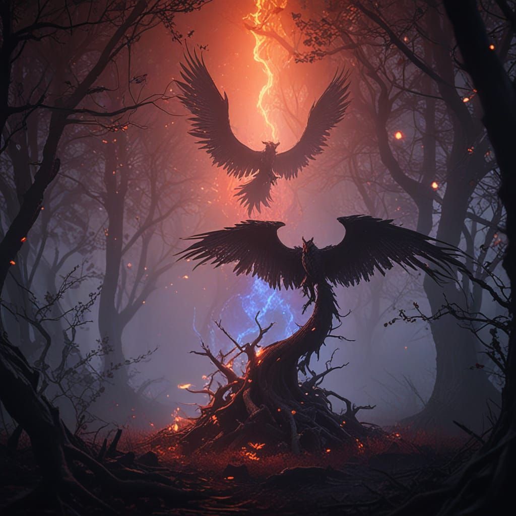 Angels and Fairies Battle for a Diamond in Dark Fantasy