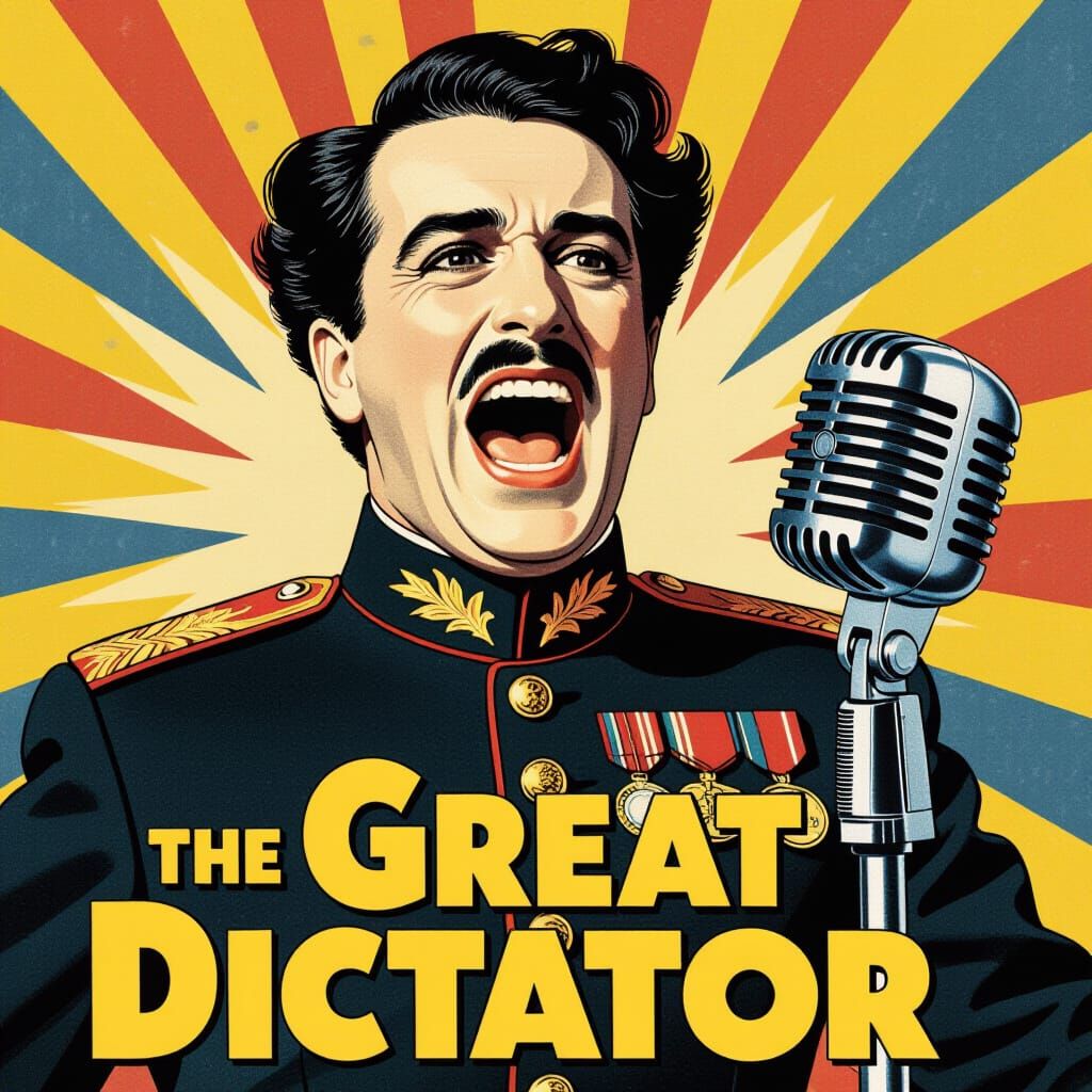 Charlie Chaplin's Great Dictator Reimagined Movie Poster