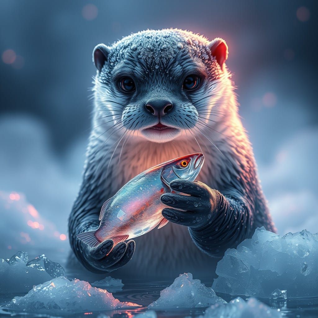 Crystal Otter in Mystical Winter Wonderland