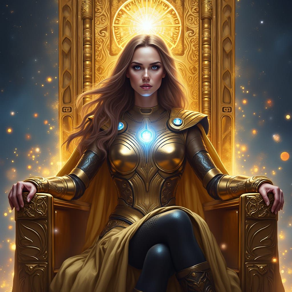 Jane Foster as Mighty Thor on Asgardian Throne