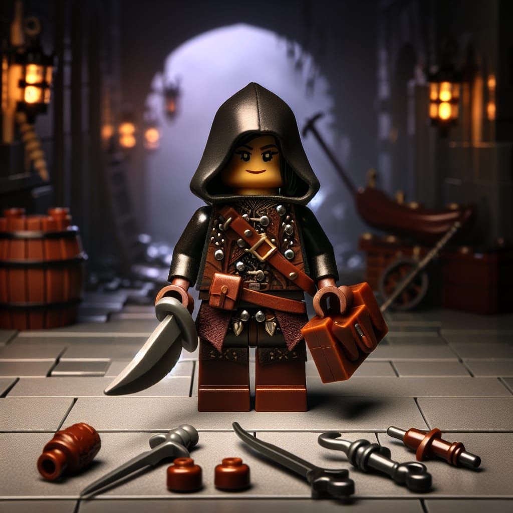 LEGO Female Rogue in Medieval Setting