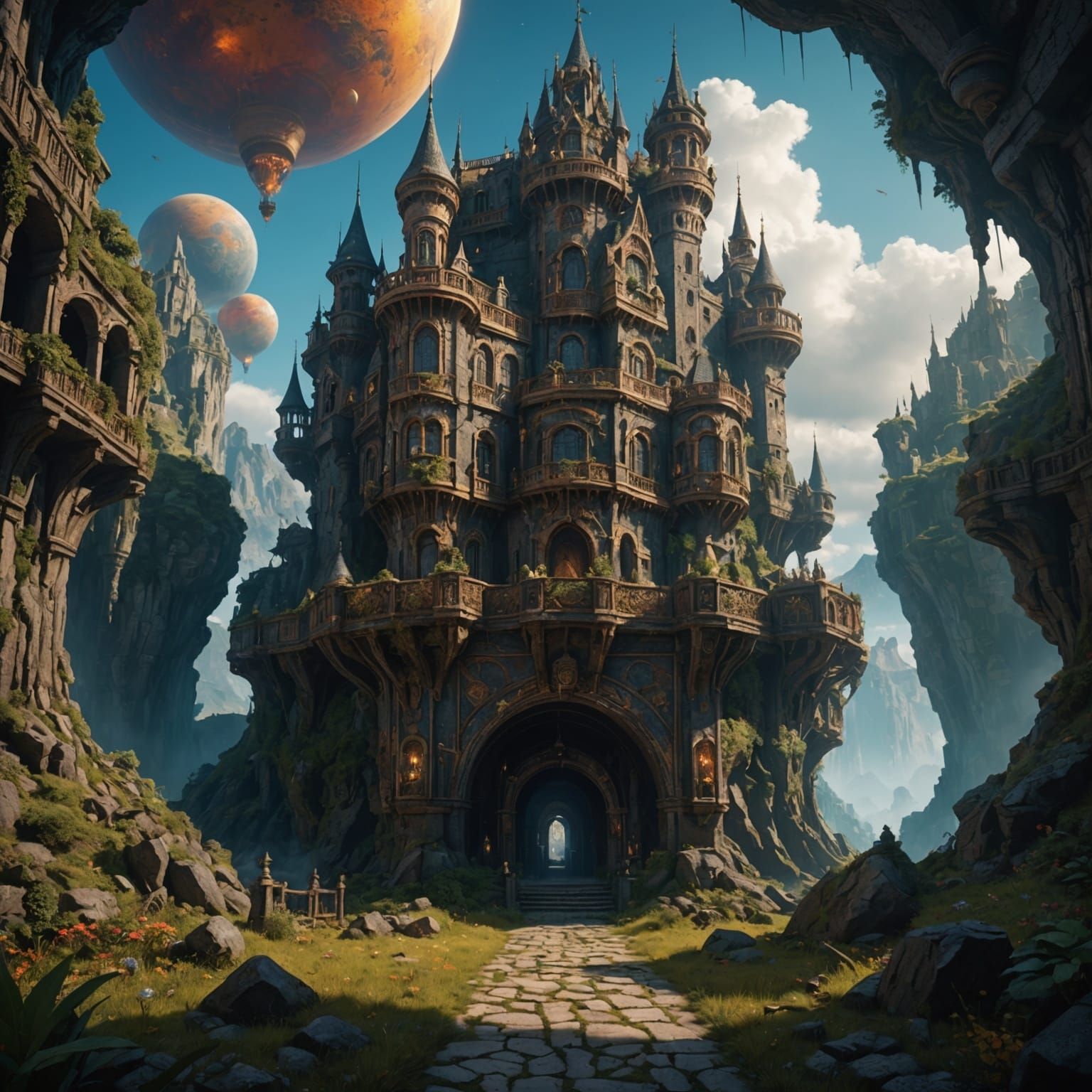 Universe Inside a Beard: Detailed Matte Painting