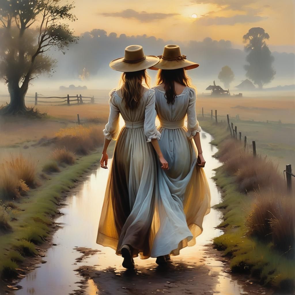 Misty European Landscape: Oil Painting in Old Master Style